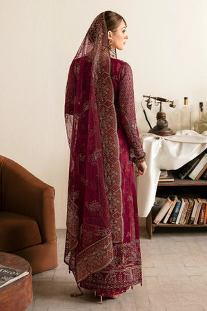 "Regal Maroon Embroidered Formal Dress"