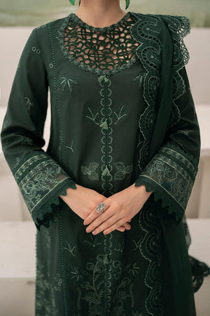 QALAMKAR, Deep Green Color Beauty full dress
